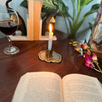 Natural Brown Agate Candle Holders