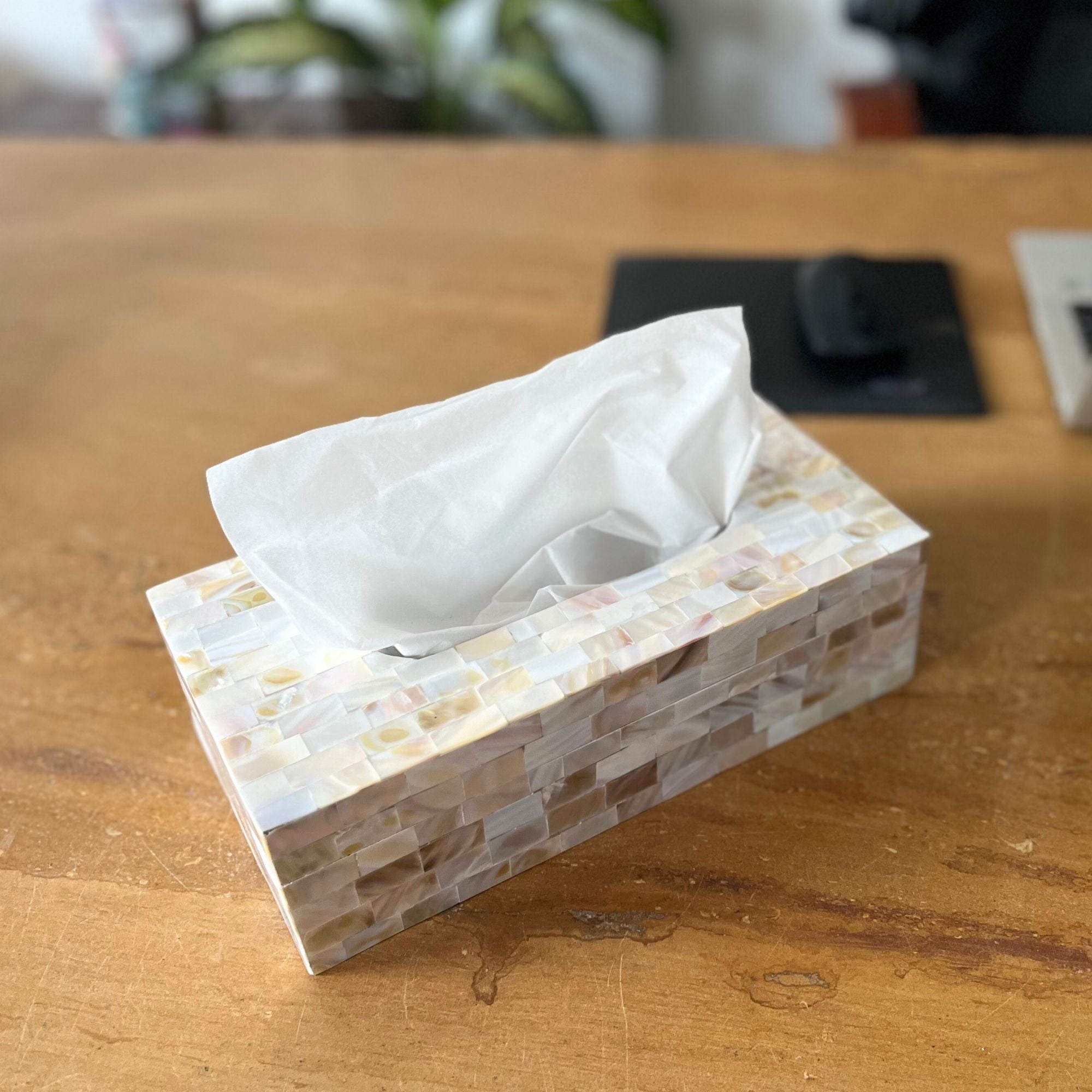 Mother Of Pearl Tissue Box Holder