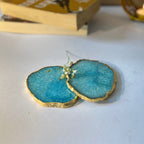 Green  Crystal Agate Coaster With Gold Plating