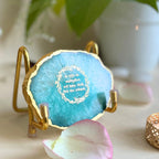 Gayatri Mantra Blue Agate Metal Stand