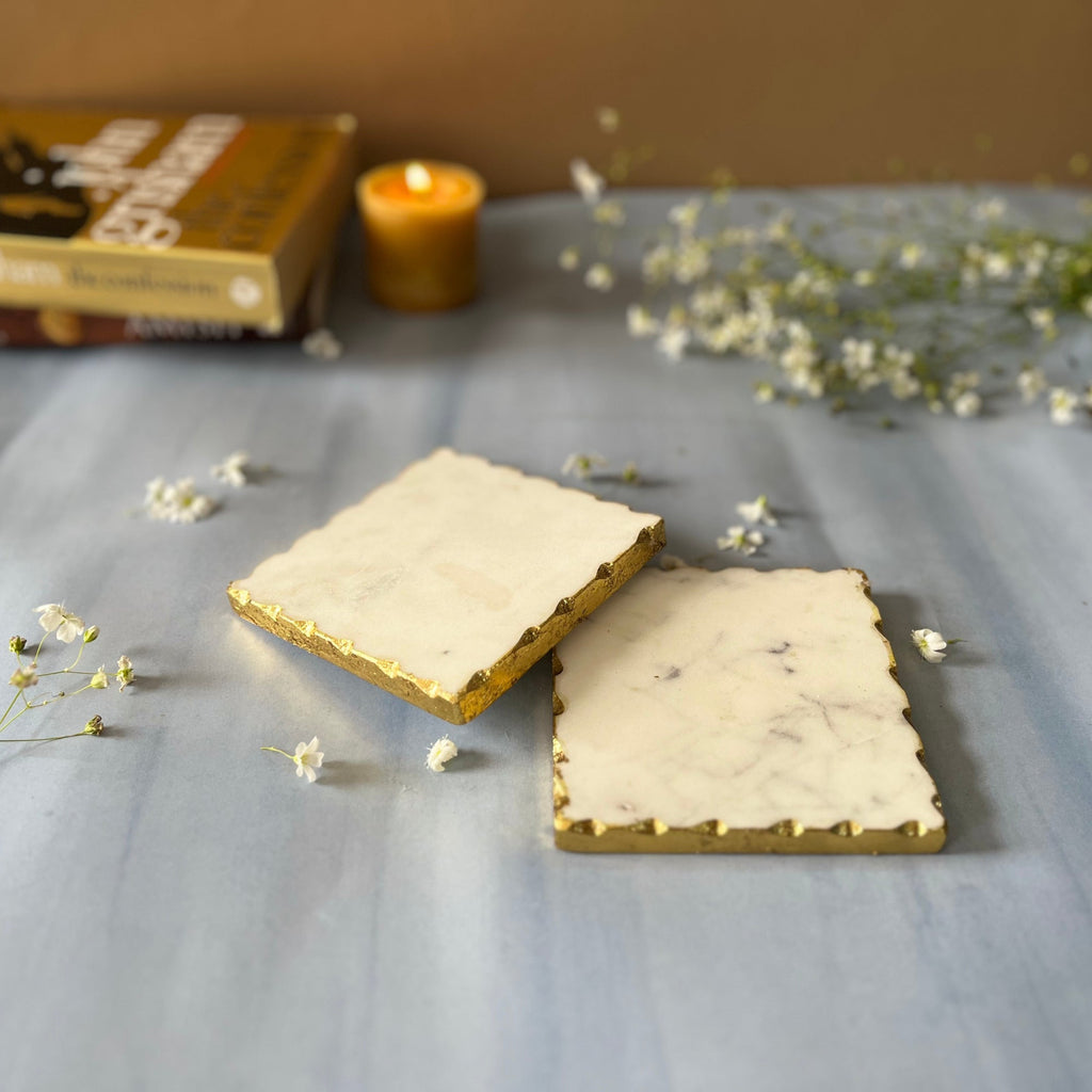 White Marble Square Coaster