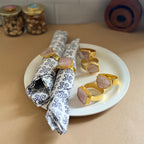 Natural Rose Quartz Napkin Rings <br/> ( Set of 6) By Homearte