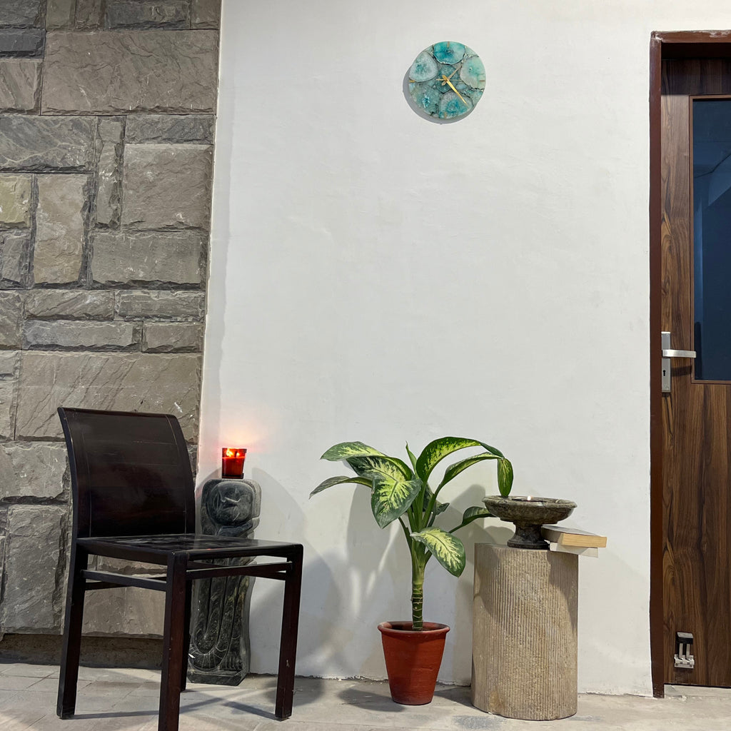 Green  Agate Round Wall Clock