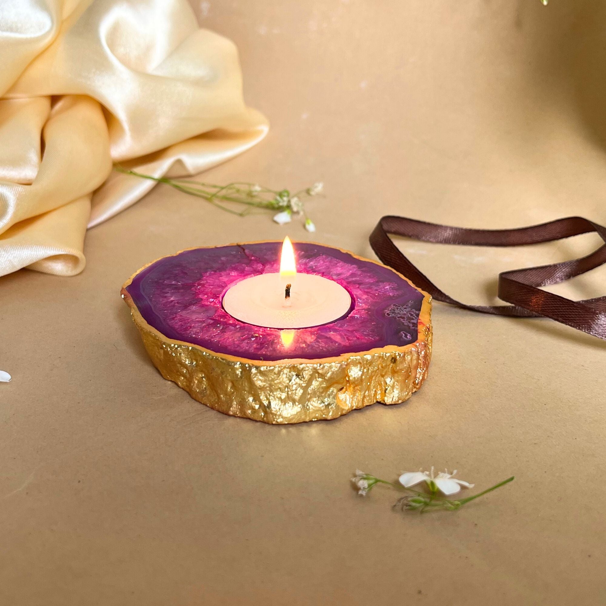 Agate Tealight Candle Holder