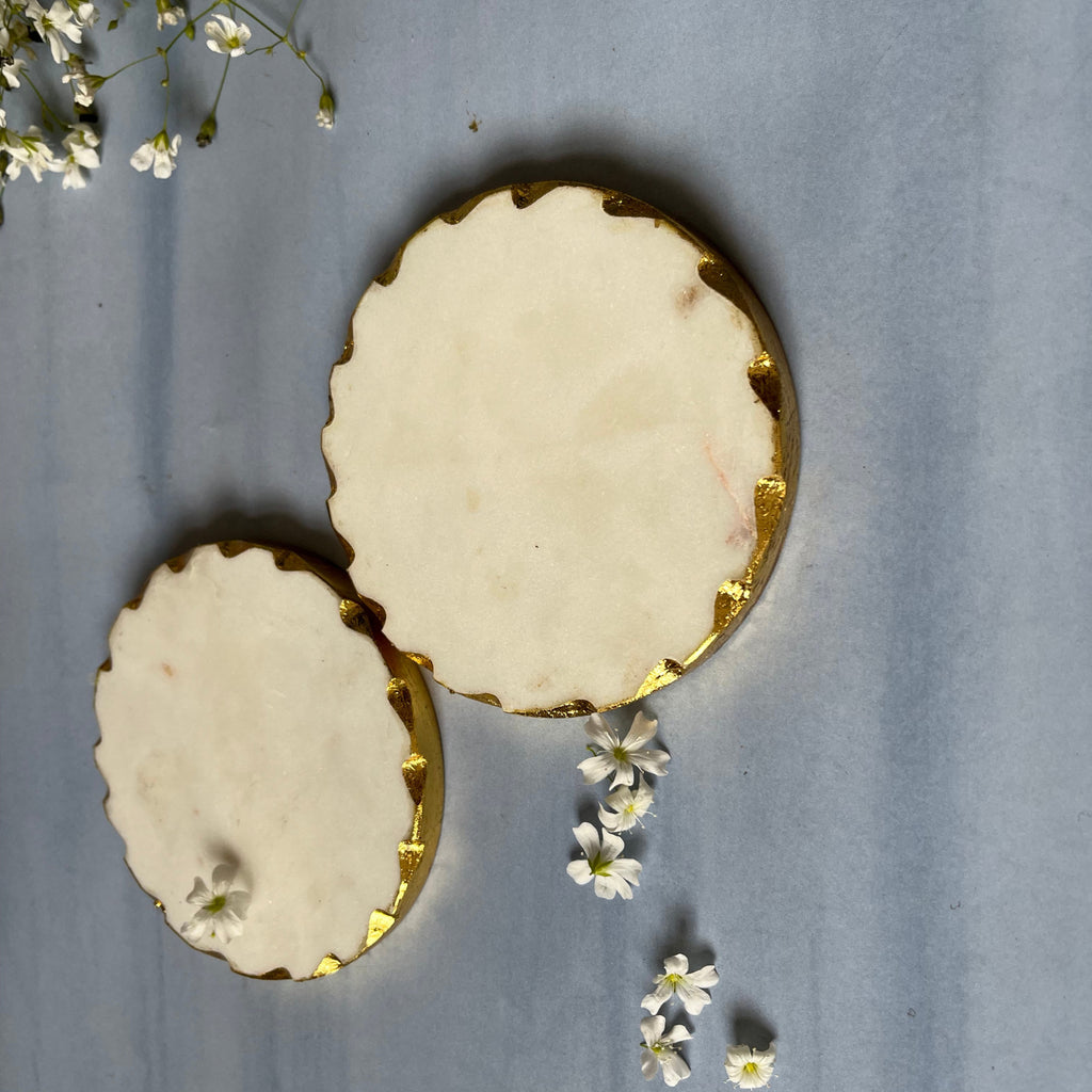 White Marble Round Coaster