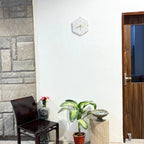 White Marble Hexagon Wall Clock