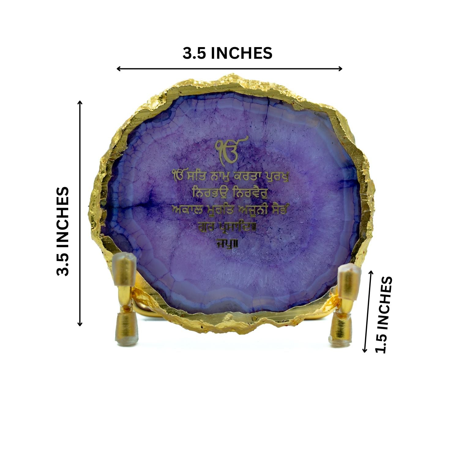 Ik Onkar Mantra Purple Agate Metal Showpeice