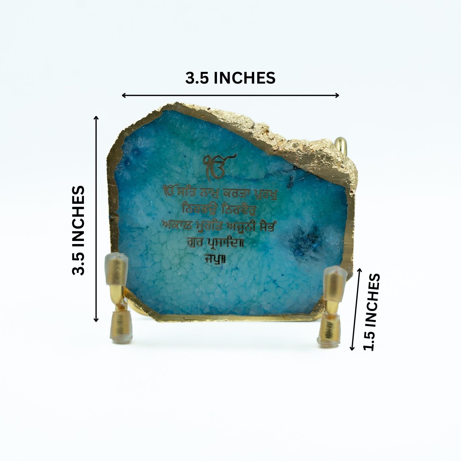 Ik Onkar Mantra Turquoise Agate Metal Showpeice