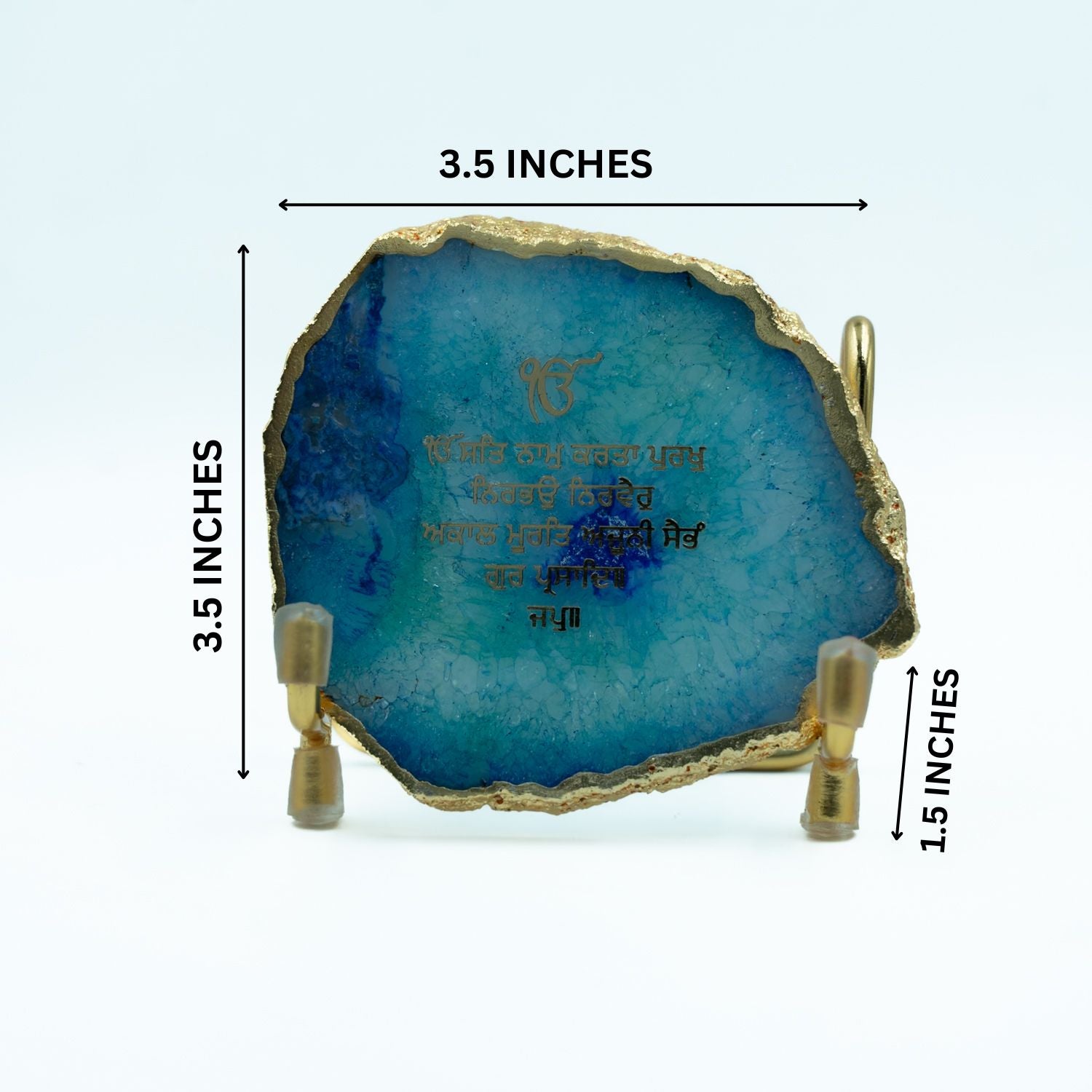 Ik Onkar Mantra Blue Agate Metal Showpeice