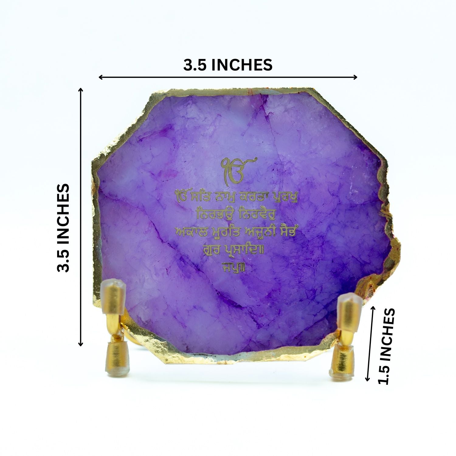 Ik Onkar Mantra Pink Agate Metal Showpeice