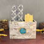 Blue Agate  With Mother Of Pearl Cutlery Holder