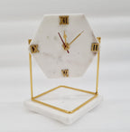 Diamond Marble Desktop Clock  With Metal Stand