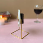 Diamond Marble Desktop Clock  With Metal Stand