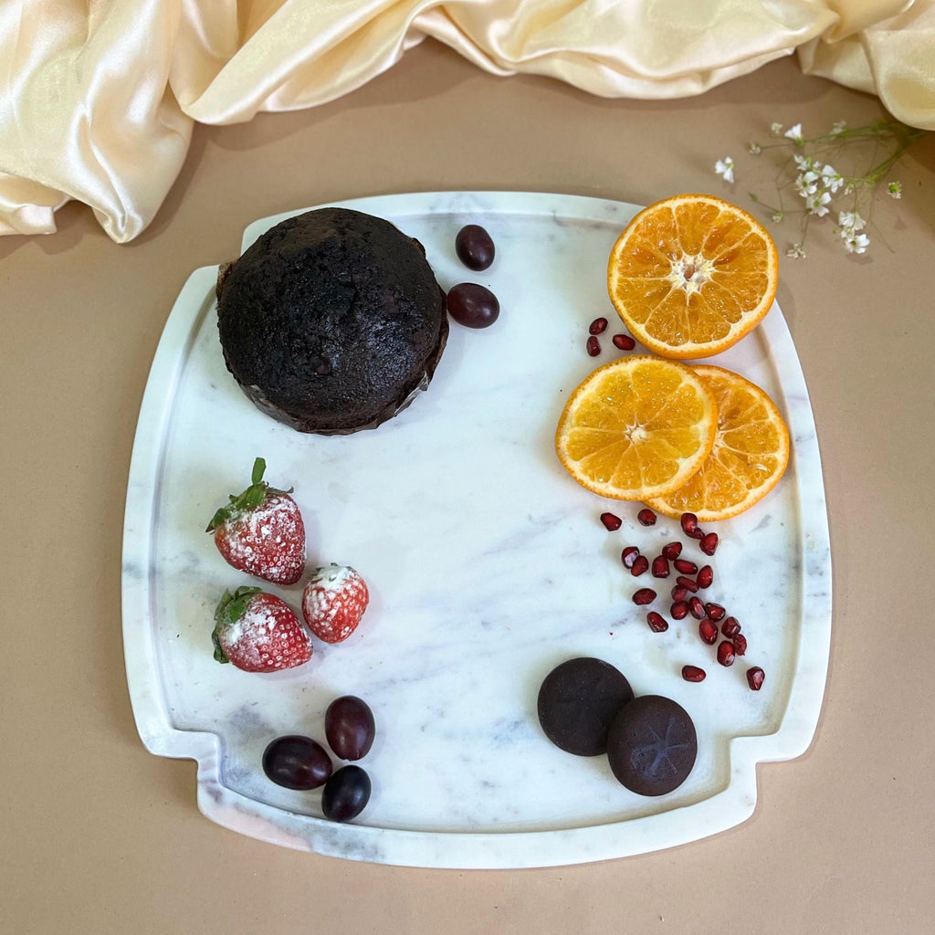 Floral  Marble Platter (8 inch)