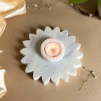 Marble Sunflower Shaped tea light Holder