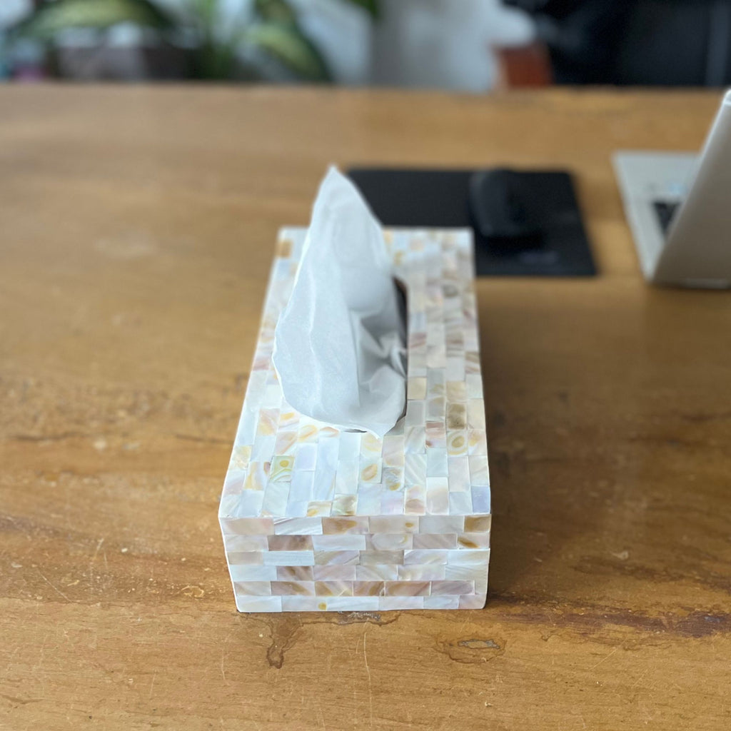 Mother Of Pearl Tissue Box Holder