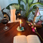 Green Agate Candle Holders