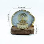 Budha Tree White Agate Tealight Wooden