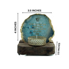 Ik Onkar Mantra Turquoise Agate Tealight Wooden