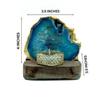 Ik Onkar Mantra Blue Agate Tealight Wooden