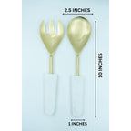 Marble salad server gold