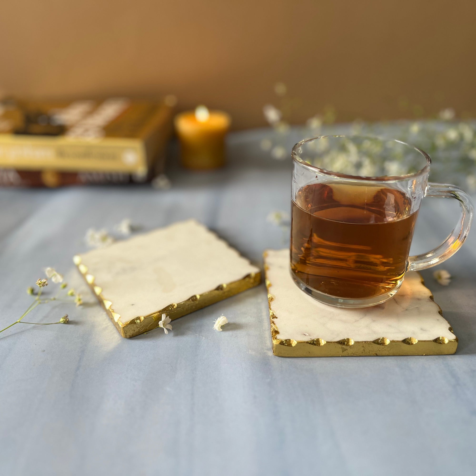 White Marble Round Coaster