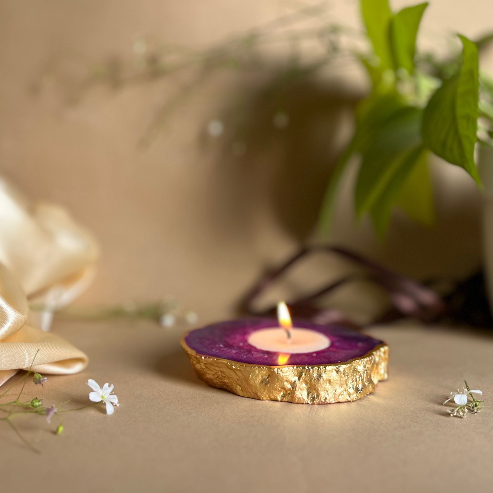 Agate Tealight Candle Holder