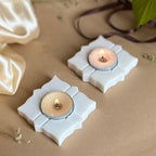 Star Design Marble tea light Holder Set of 2