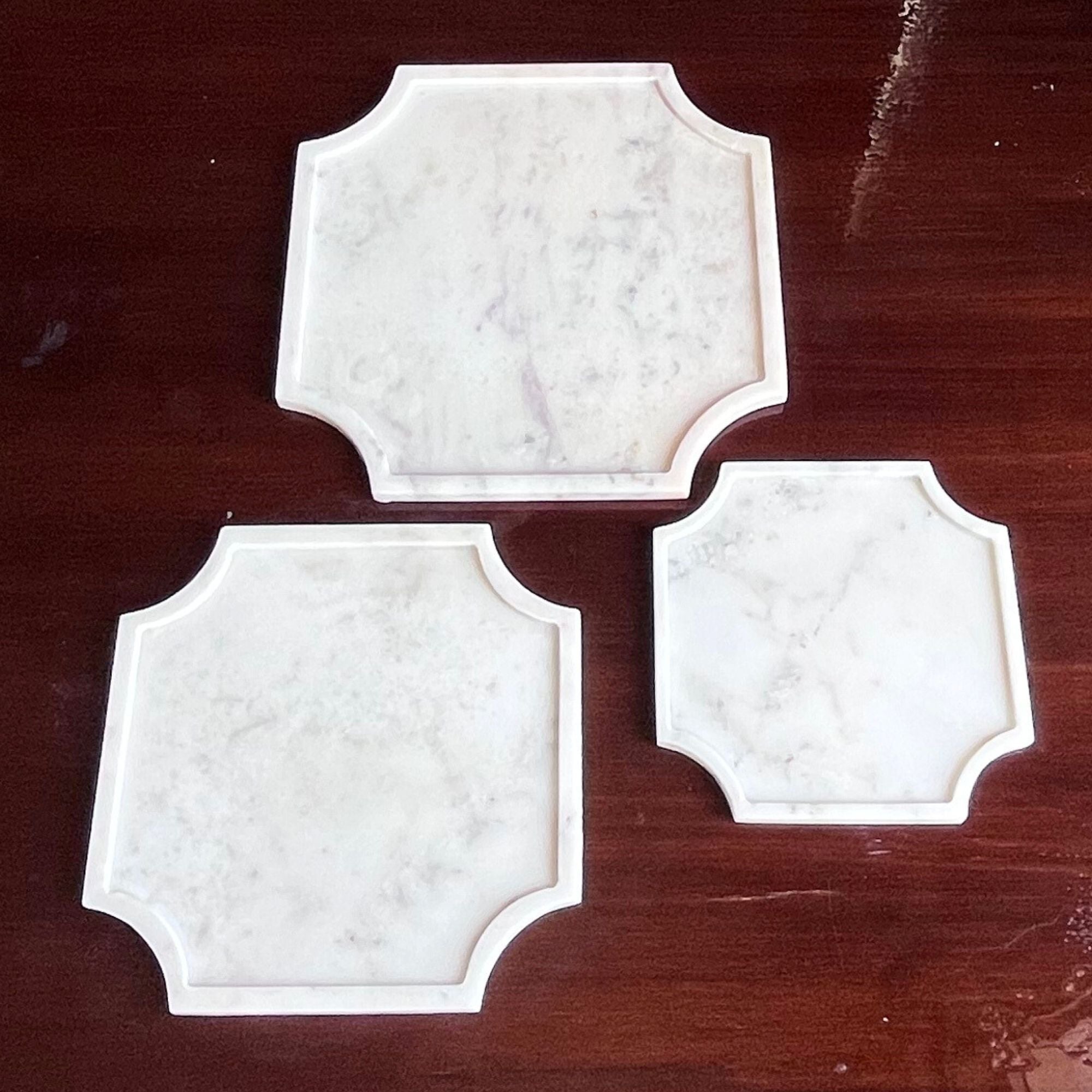 Octagon  Marble Platter (set of 3)