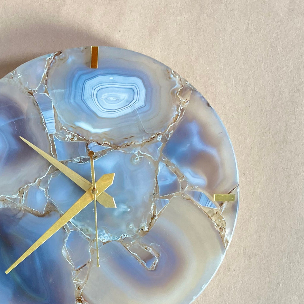 Natural  Agate Round Wall Clock