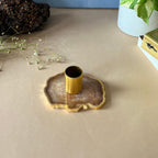 Natural Brown Agate Candle Holders