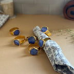 Blue Agate Napkin Rings Set