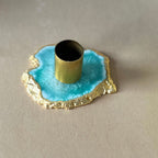 Green Agate Candle Holders