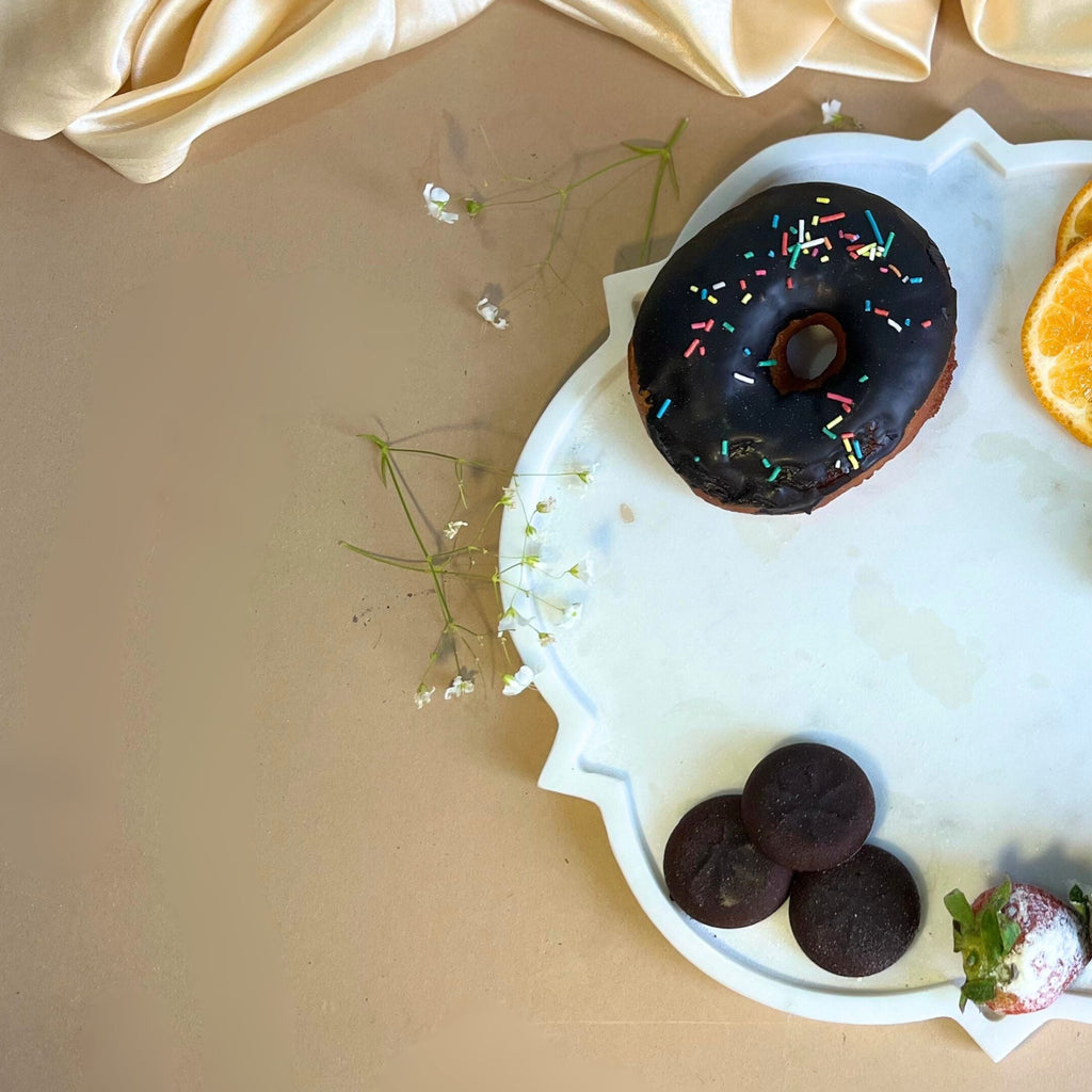 Floral  Marble Platter (10 inch)