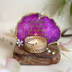 Namokar Mantra Agate Tea Light Holder  with Wood Stand
