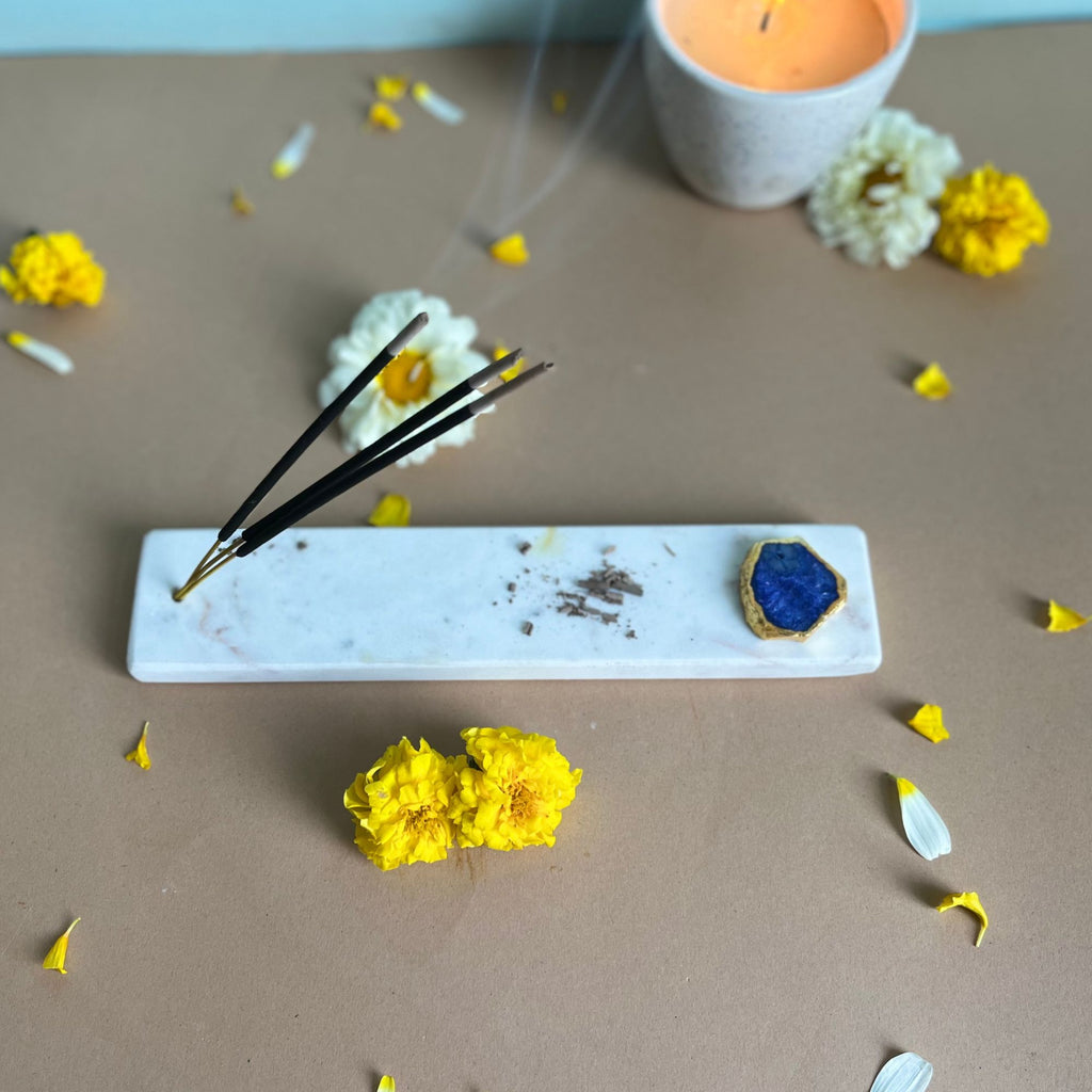 Blue Agate -   marble Incense Holder