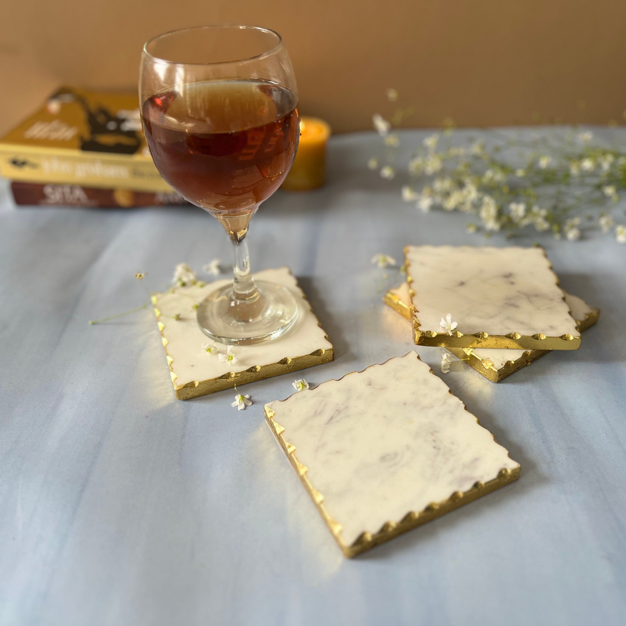 White Marble Square Coaster