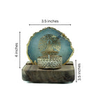 Budha Tree Green Agate Tealight Wooden