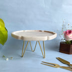 Hexagonal  shape Natural Marble Pastry Stand