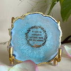 Gayatri Mantra with Pink Agate Metal Stand