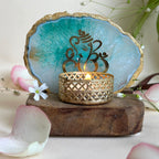 Agate Lord ganesh Tea Light Holder With Wooden Stand