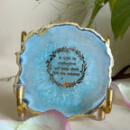 Gayatri Mantra Blue Agate Metal Stand