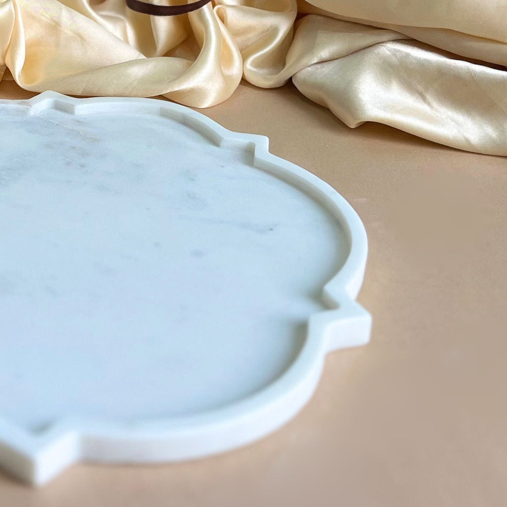 Floral  Marble Platter (10 inch)