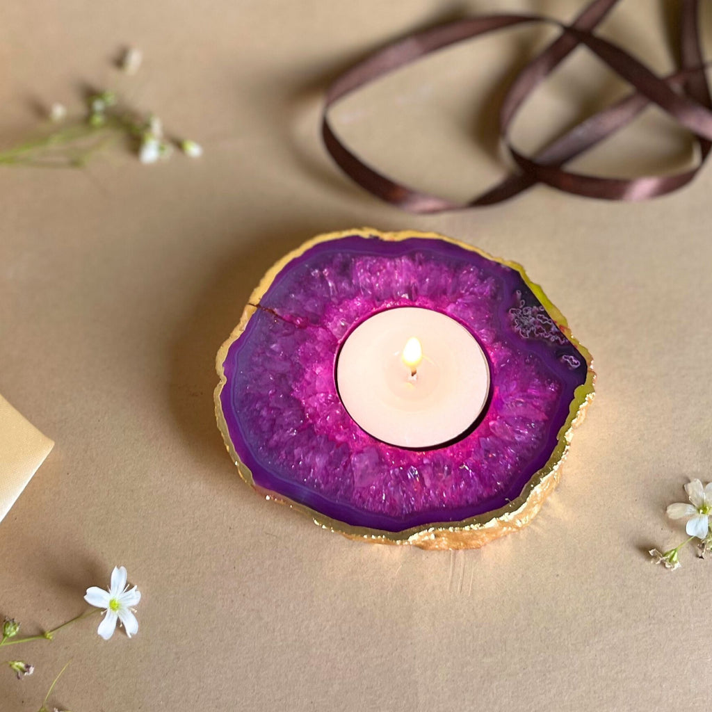 Agate Tealight Candle Holder