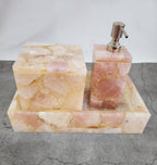 Rose Quartz Vanity Set  ( Set of 3 )