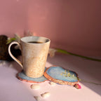 Green  Crystal Agate Coaster With Rose Gold Plating