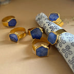 Green Agate Napkin Rings Set