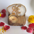Jai Shree Ram Agate Tea Light Holder with Wood Stand
