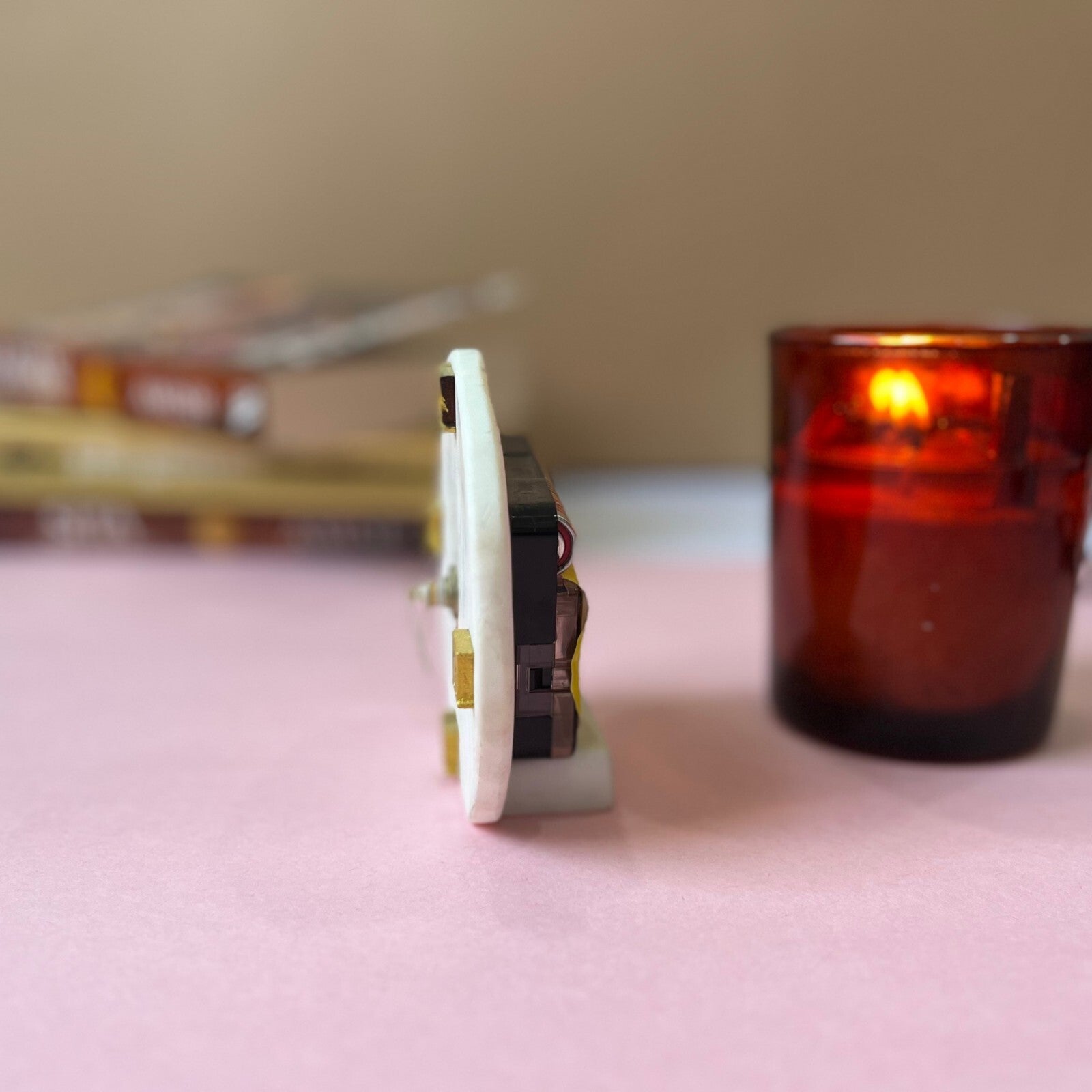 Round Marble Desktop Clock without Stand