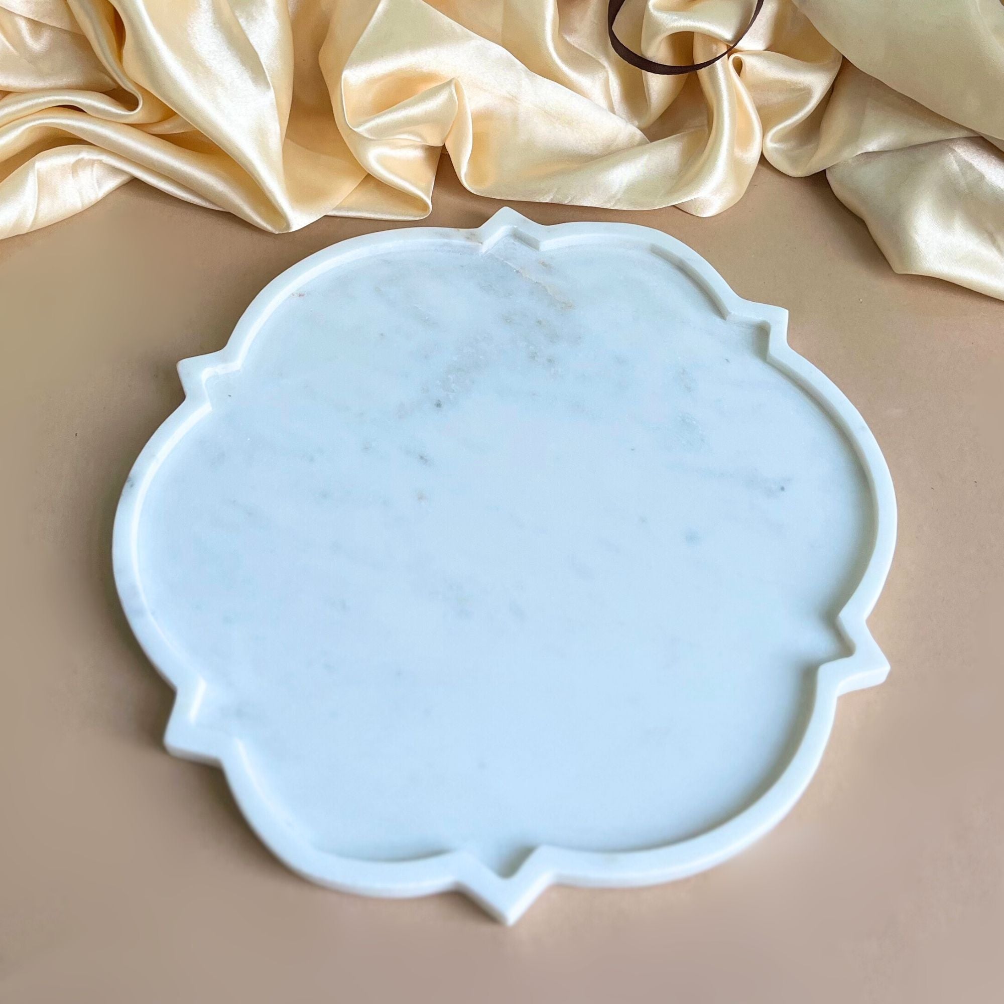 Floral  Marble Platter (10 inch)